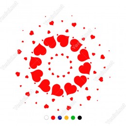 14 Şubat Sevgililer Günü Döngü İçinde Kalpler Sticker