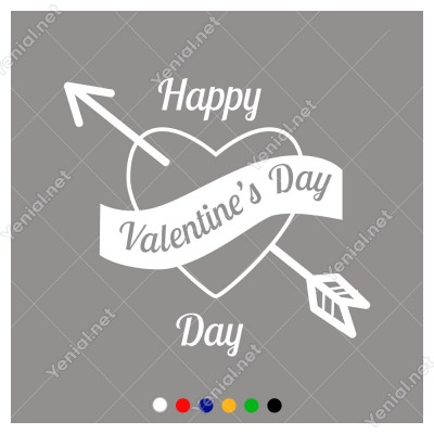Sevgililer Günü İçin Happy Valentine’s Day Yazısı Sticker