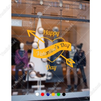 Sevgililer Günü İçin Happy Valentine’s Day Yazısı Sticker