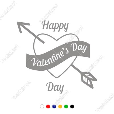 Sevgililer Günü İçin Happy Valentine’s Day Yazısı Sticker