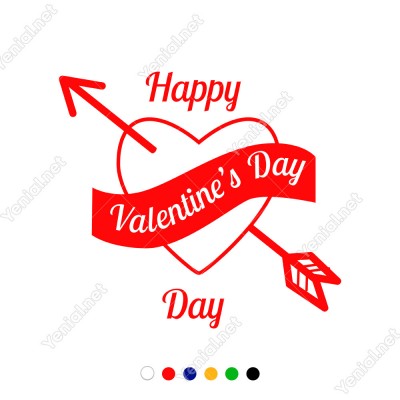 Sevgililer Günü İçin Happy Valentine’s Day Yazısı Sticker