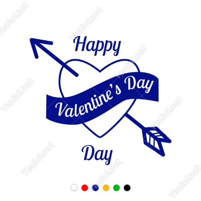 Sevgililer Günü İçin Happy Valentine’s Day Yazısı Sticker