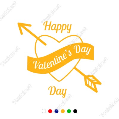 Sevgililer Günü İçin Happy Valentine’s Day Yazısı Sticker