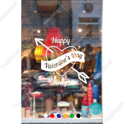Sevgililer Günü İçin Happy Valentine’s Day Yazısı Sticker