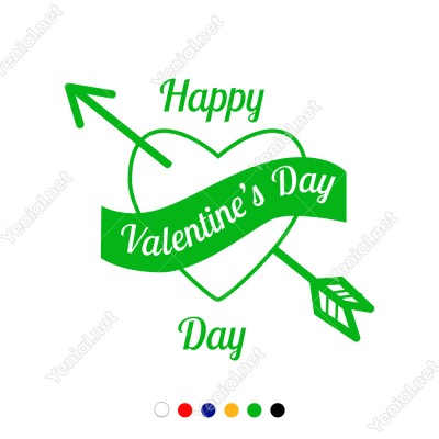 Sevgililer Günü İçin Happy Valentine’s Day Yazısı Sticker
