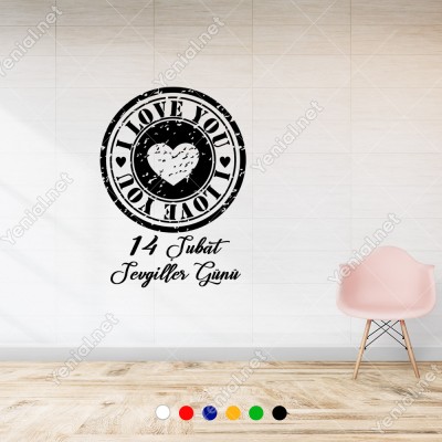Sevgililer Günü İçin I Love You Yazısı ve Kalp Sticker
