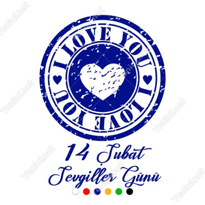 Sevgililer Günü İçin I Love You Yazısı ve Kalp Sticker