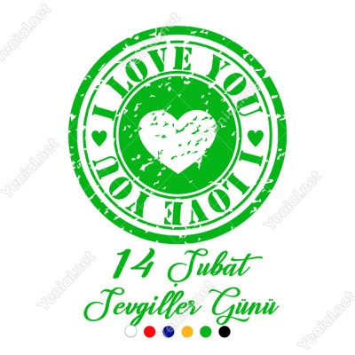 Sevgililer Günü İçin I Love You Yazısı ve Kalp Sticker