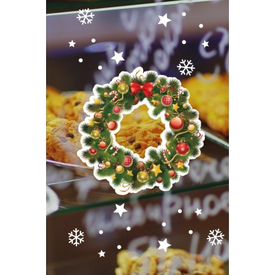 Yılbaşına Özel Kapı Cam Tacı Yılbaşı Süslemesi ve Kar Tanesi Yılbaşı Stickerları