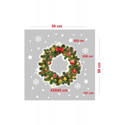 Yılbaşına Özel Kapı Cam Tacı Yılbaşı Süslemesi ve Kar Tanesi Yılbaşı Stickerları