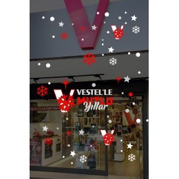 Yeni Yıl İçin Vestel’e Özel Tasarlanmış Yılbaşı Vitrin Süslemeleri ve Yılbaşı Stickerları