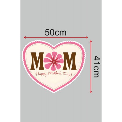 Anneler Günü Mom Happy Mother's Day Cam Vitrin Stickerı 50cm