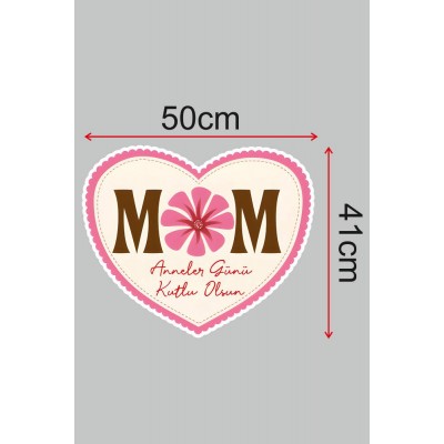 Mom Anneler Günü Kutlu Olsun Cam Vitrin Stickerı 50cm