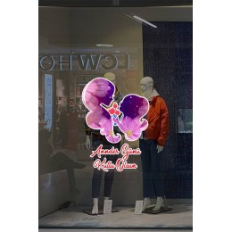 Anneler Günü Kutlu Olsun Anne ve Kız Çocuğu Cam Vitrin Stickerı 50 cm