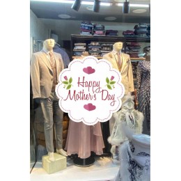 Anneler Günü Güllü Happy Mother's Day Cam Vitrin Stickerı 50cm