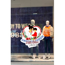 Anneler Günün Kutlu Olsun Anne Cam Vitrin Stickerı 50cm