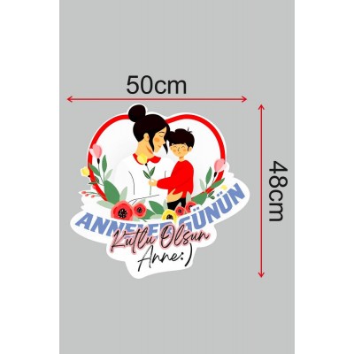 Anneler Günün Kutlu Olsun Anne Cam Vitrin Stickerı 50cm