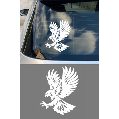 Agresif Kartal Araç Cam Sticker - Uçan Kartal Oto Sticker 12x15cm