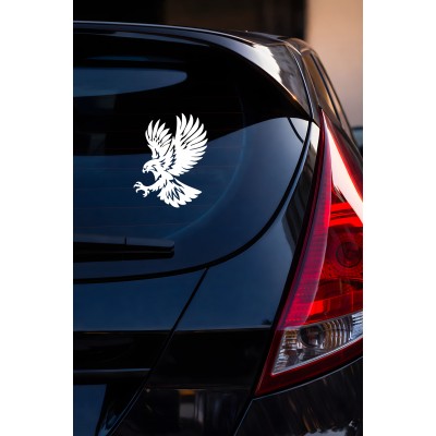 Agresif Kartal Araç Cam Sticker - Uçan Kartal Oto Sticker 12x15cm