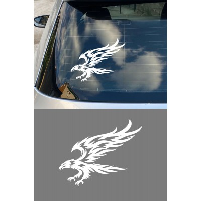 Uçan Kartal Oto Sticker | Kartal Araç Cam Sticker - Motorsiklet Sticker - Kask Sticker 15x12cm