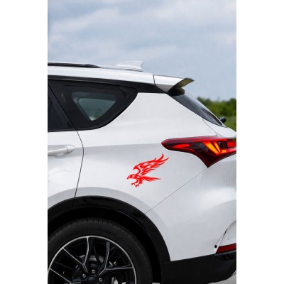 Uçan Kartal Oto Sticker | Kartal Araç Cam Sticker - Motorsiklet Sticker - Kask Sticker 15x12cm