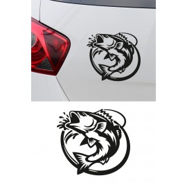 Balıkçı Oto Sticker - Balık Logo Sticker - Araç Sticker 15x14cm