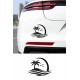 Palmiye Ada Oto Sticker - Tropik Ada Araç Cam Sticker - Yaz Temalı Araba Sticker 15x11cm