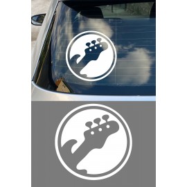 Gitar Oto Sticker - Elektro Gitar Araç Cam Sticker - Müzik Temalı Araba Sticker 15x15cm