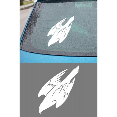 Uçan Kartal Oto Sticker - Kartal Silüet Sticker - Araba Motor Aksesuar 13x15cm