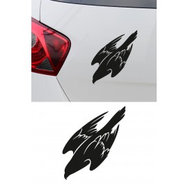 Uçan Kartal Oto Sticker - Kartal Silüet Sticker - Araba Motor Aksesuar 13x15cm