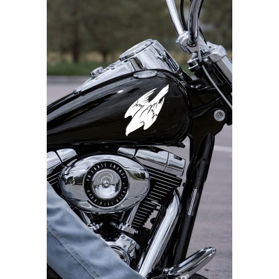 Uçan Kartal Oto Sticker - Kartal Silüet Sticker - Araba Motor Aksesuar 13x15cm