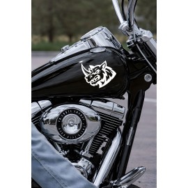 Gergedan Oto Sticker - Agresif Gergedan Araba Sticker - Güç Sembolü Sticker 15x12cm