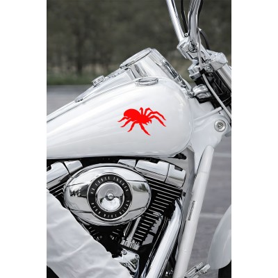 Örümcek Oto Sticker - Minimal Örümcek Araba Sticker - Motor Kask Sticker 15x9cm