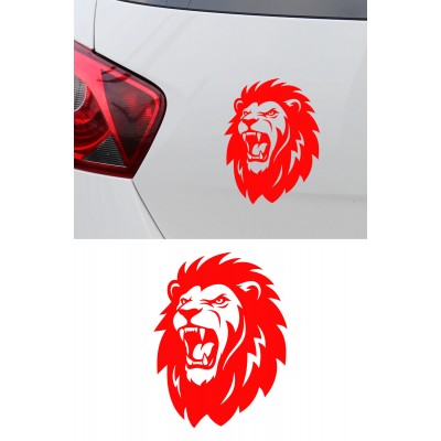 Kükreyen Aslan Araba Sticker - Kral Aslan Sticker - Oto Motor Sticker 11x15cm