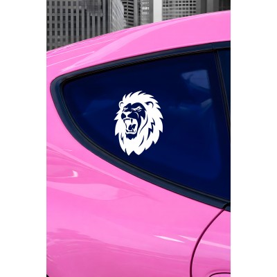 Kükreyen Aslan Araba Sticker - Kral Aslan Sticker - Oto Motor Sticker 11x15cm