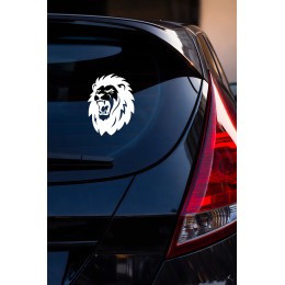 Kükreyen Aslan Araba Sticker - Kral Aslan Sticker - Oto Motor Sticker 11x15cm