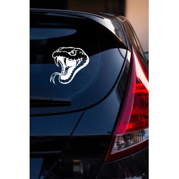 Yılan Oto Sticker - Agresif Kobra Araç Cam Sticker - Araba Motor Kask Sticker 15x14cm