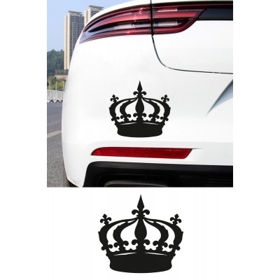 Kraliyet Taç Oto Sticker - Araç Cam Sticker - Taç Motor Kask Sticker 15x14cm