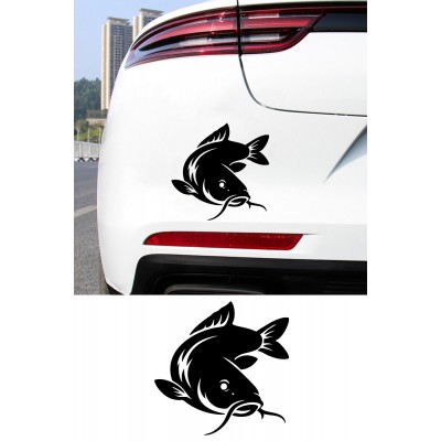 Yayın Balığı Oto Sticker - Araç Cam Sticker - Balıkçı Sticker 15x15cm