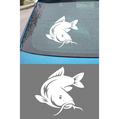 Yayın Balığı Oto Sticker - Araç Cam Sticker - Balıkçı Sticker 15x15cm