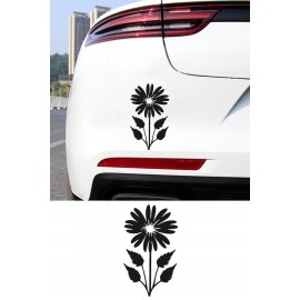 Çiçek Oto Sticker - Papatya Sticker - Araç Aksesar - Motor Kask Sticker 9x15cm