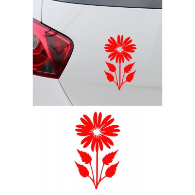 Çiçek Oto Sticker - Papatya Sticker - Araç Aksesar - Motor Kask Sticker 9x15cm