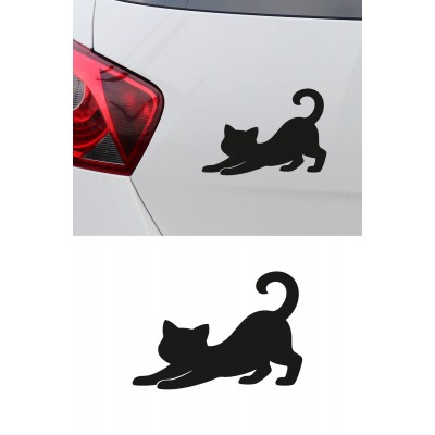 Esneyen Kedi Sticker - Kedi Araba Sticker - Minimal Kedi Oto Sticker 15x10cm