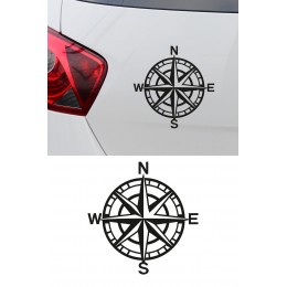 Pusula Sticker - Yön Pusulası Oto Sticker - Araba Motor Sticker 15x15cm
