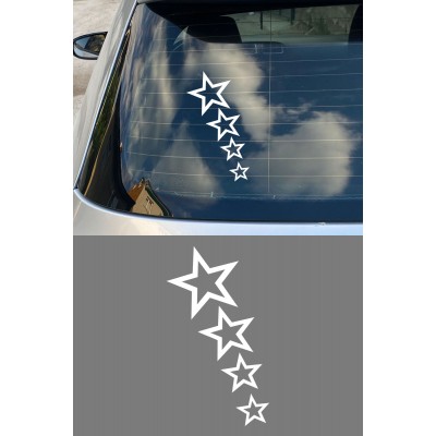 Yıldız Sticker - Minimal Yıldız Araba Sticker - Star Oto Sticker 9x15cm
