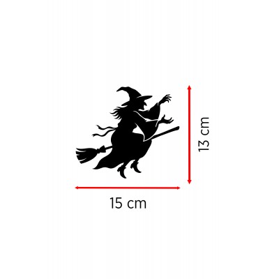 Uçan Cadı Oto Sticker - Cadı Araba Sticker - Araç Sticker 15x13cm