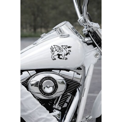 Ejderha Sticker - Ateş Püsküren Ejderha Oto Sticker - Araba Motor Kask Sticker 15x11cm