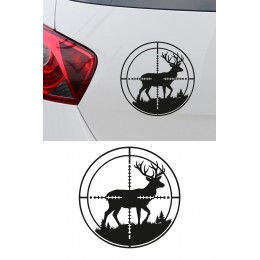 Geyik Nişangah Sticker - Avcı Oto Sticker - Geyik Araç Sticker 15x15cm