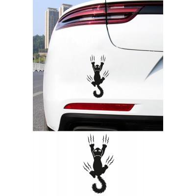 Tırmanan Sevimli Kedi Sticker – Oto Araba Motor Sticker - Sevimli Kedi Çıkartma 8x15cm