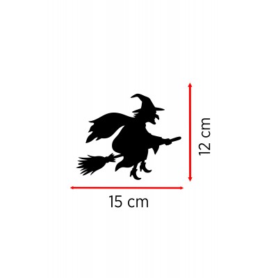 Uçan Cadı Sticker - Cadı Figürlü Araç Sticker - Araba Motor Sticker Etiket 15x12cm